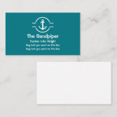 Cartes de visite du capitaine de bateau (Devant / Derrière)