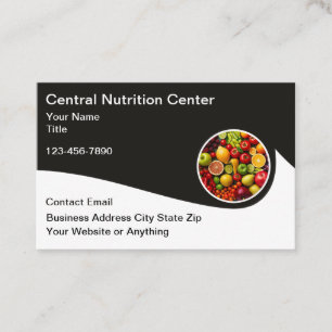 Cartes de visite du centre de régime et de nutriti
