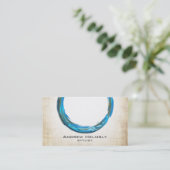 Cartes de visite du cercle Turquoise bleu élégant  (Debout devant)