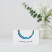 Cartes de visite du cercle Turquoise bleu tendance (Debout devant)