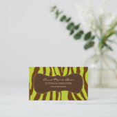 Cartes de visite du chocolat Zebra Olive (Debout devant)