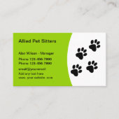 Cartes de visite du club de pet Sitters (Devant)