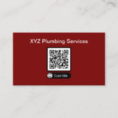 Cartes de visite du code QR du budget du plombier (Devant)