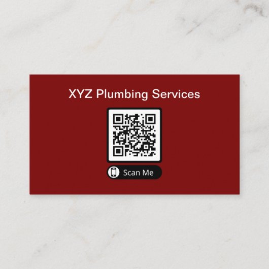 Cartes de visite du code QR du budget du plombier (Devant)