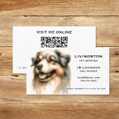 Cartes de visite du code QR du chien