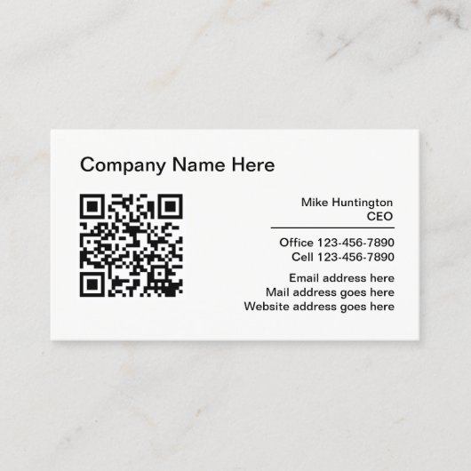 Cartes de visite du code QR professionnel d'entrep (Devant)