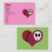 Cartes de visite du coeur du crâne (Devant / Derrière)