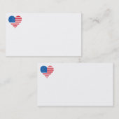 Cartes de visite du coeur du drapeau américain (Devant / Derrière)