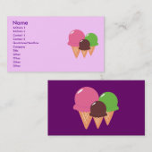 Cartes de visite du cône de glace (Devant / Derrière)