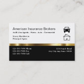 Cartes de visite du courtier d'assurance (Devant)