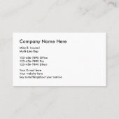 Cartes de visite du courtier d'assurance Classy (Dos)