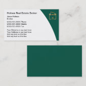 Cartes de visite du courtier immobilier (Devant / Derrière)