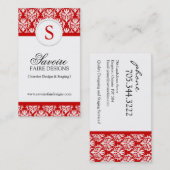 Cartes de visite du décorateur intérieur de monogr (Devant / Derrière)