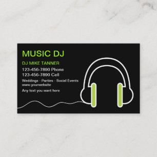 Cartes de visite du DJ de musique
