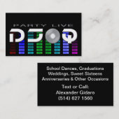 Cartes de visite du DJ Q (Devant / Derrière)