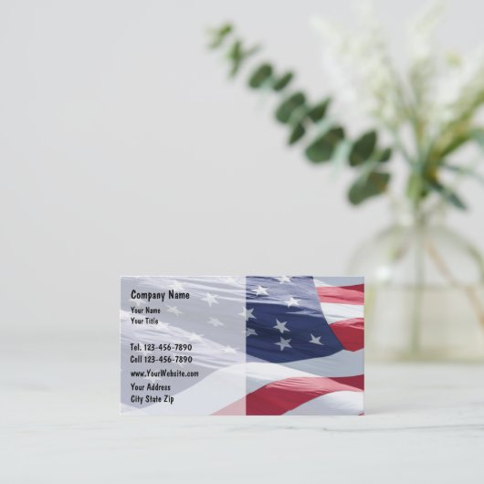 Cartes de visite du drapeau américain (Debout devant)