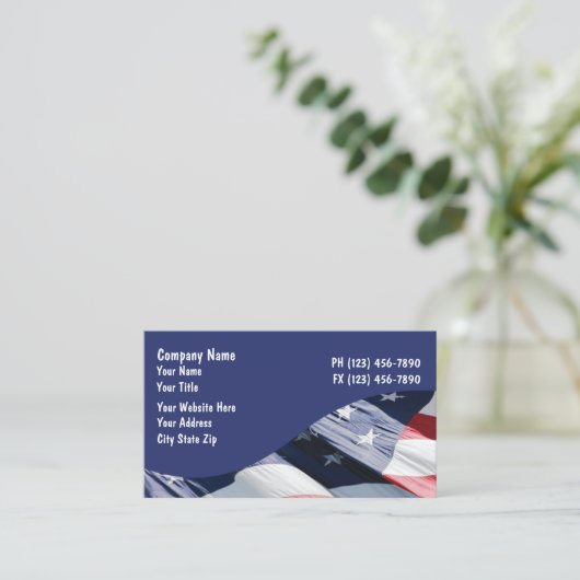 Cartes de visite du drapeau américain (Debout devant)
