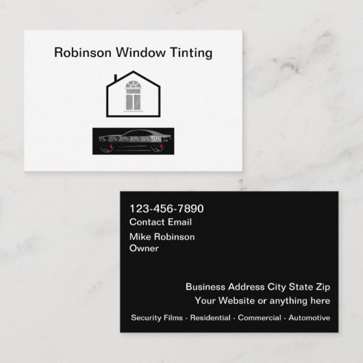 Cartes de visite du film solaire (Devant / Derrière)