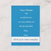 cartes de visite du filtre à eau (Dos)