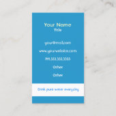 cartes de visite du filtre à eau (Dos)