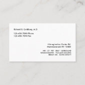 Cartes de visite du laboratoire de radiologie (Dos)