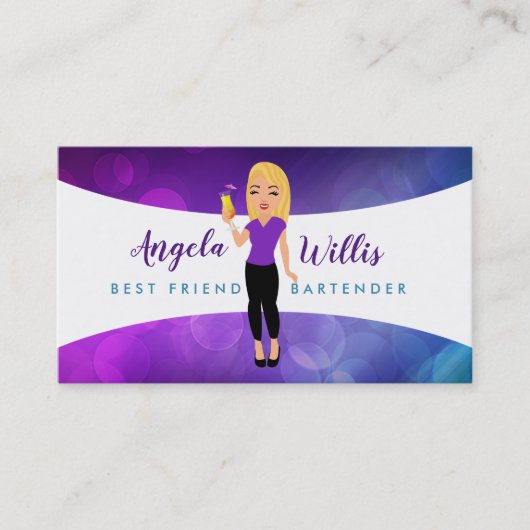 Cartes de visite du logo Blonde Bartender (Devant)