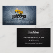 Cartes de visite du logo Bulldozer (Devant / Derrière)