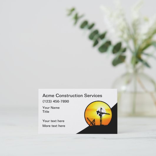 Cartes de visite du logo de la construction (Debout devant)