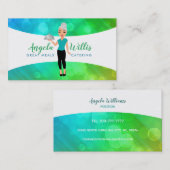 Cartes de visite du logo de la femme de restaurati (Devant / Derrière)