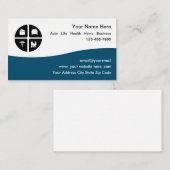 Cartes de visite du logo de l'agent d'assurance (Devant / Derrière)