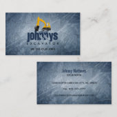 Cartes de visite du logo de l'excavateur (Devant / Derrière)