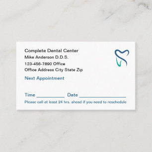 Cartes de visite du logo de rappel de rendez-vous 