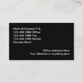 Cartes de visite du logo du Bureau du Procureur (Dos)