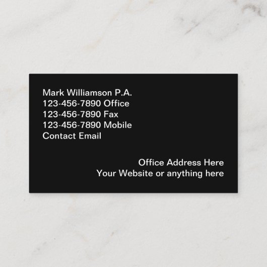 Cartes de visite du logo du Bureau du Procureur (Dos)