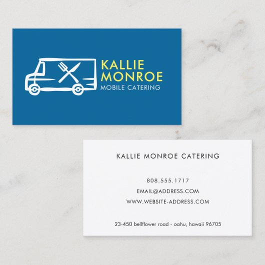 Cartes de visite du logo du camion-alimentation (Devant / Derrière)