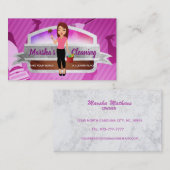 Cartes de visite du logo du service de nettoyage (Devant / Derrière)