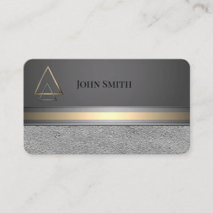 Cartes de visite du logo pour hommes en argent gri