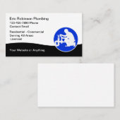 Cartes de visite du logo utilisable du plombier (Devant / Derrière)