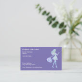 Cartes de visite du magasin de mode féminin (Debout devant)