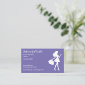 Cartes de visite du magasin de mode féminin (Debout devant)