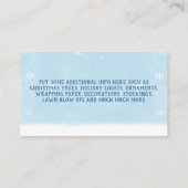 Cartes de visite du magasin de Noël (Dos)