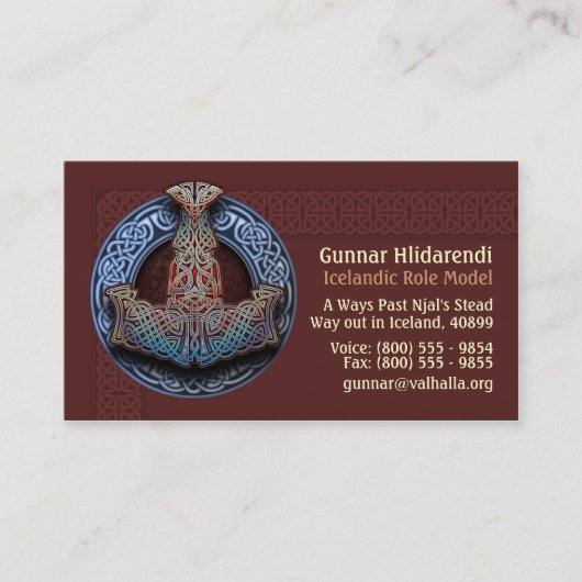 Cartes de visite du marteau du Thor (Devant)