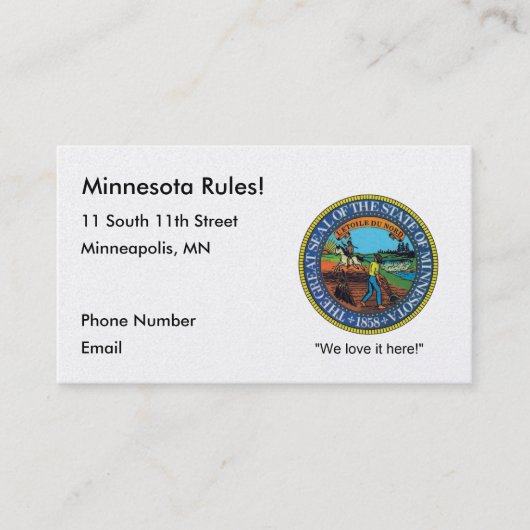 Cartes de visite du Minnesota (Devant)