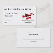 Cartes de visite du Minnesota Loon (Devant / Derrière)