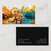 Cartes de visite du mixologiste barman (Devant / Derrière)