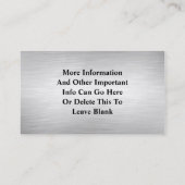 Cartes de visite du monde en métal (Dos)