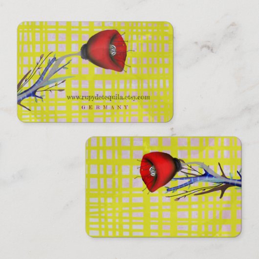 Cartes de visite du pavot (Devant / Derrière)