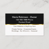 Cartes de visite du planificateur d'événements Cla (Dos)