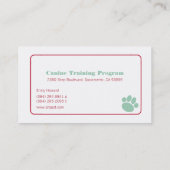 Cartes de visite du point de siège (Dos)