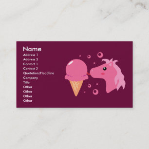 Cartes de visite du poney de glace